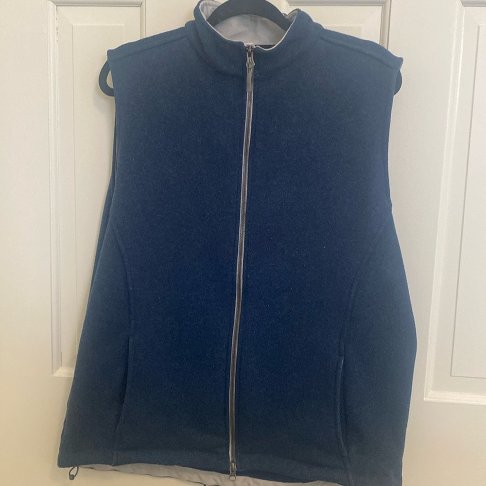 Peter Millar Blue Fleece Golf Jacket Vest Size Large